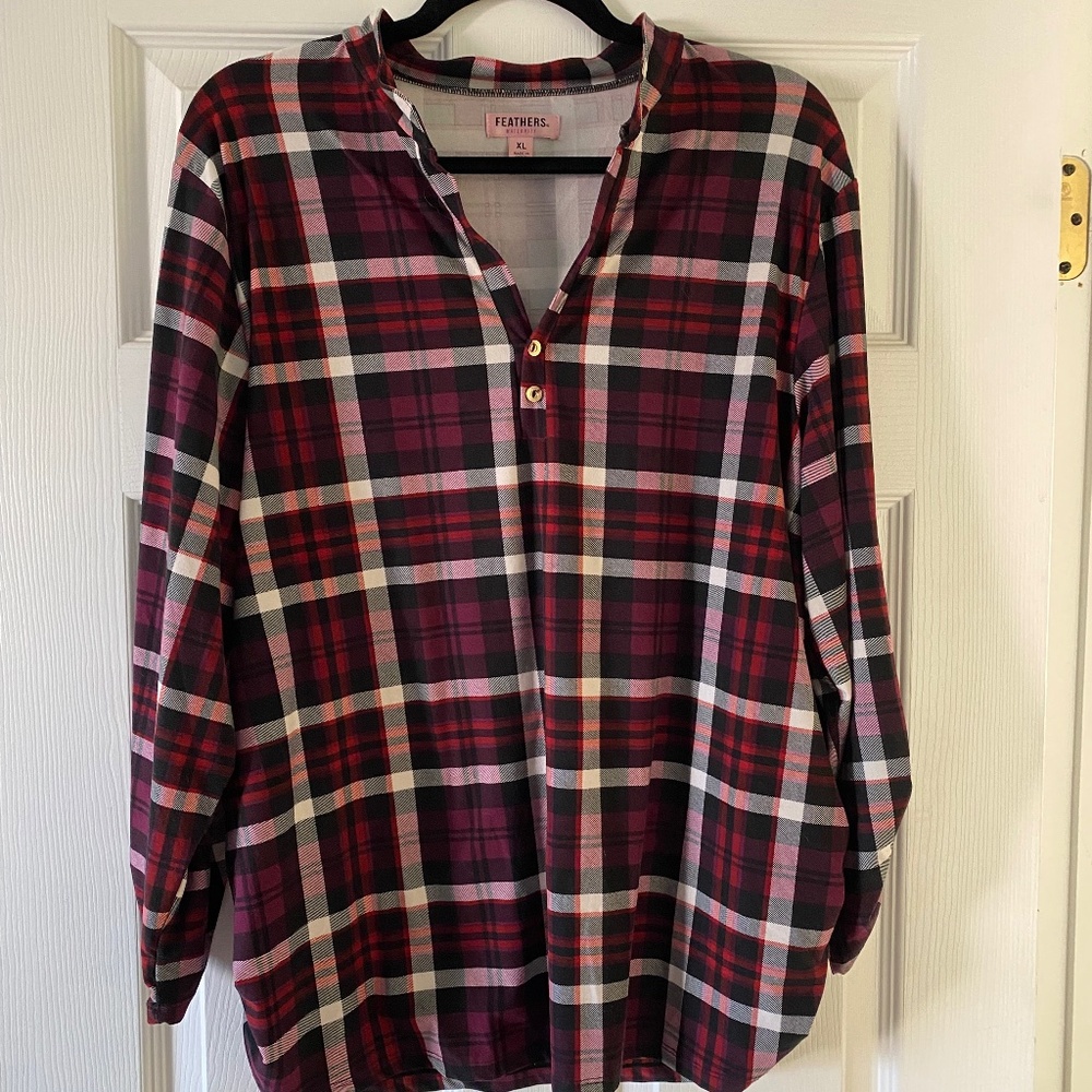 Maternity plaid top